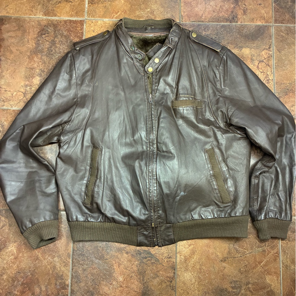 Triple Fat Goose Faux Leather and Fur Bomber Men's Dark Brown Style Jacket